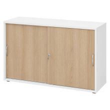 BETA 1752S | Schuifdeurkast | 2 OH - Wit/Eiken Metalen handgreep