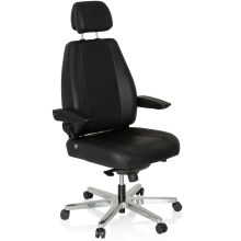 24 HOURS | Leder - XXL bureaustoel Zwart