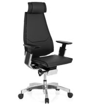 GENIDIA PRO | Leder - High end bureaustoel Zwart
