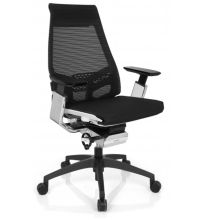 GENIDIA SMART WHITE CM | net - Professionele bureaustoel Zwart / Wit / Chroom