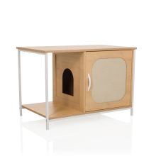 KITTYHOME 1 - Kattenhuis Wit/Beuken
