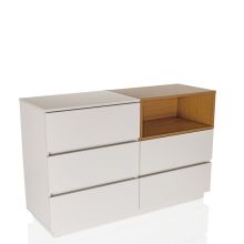 MELMO S - Dressoir Wit/Eiken