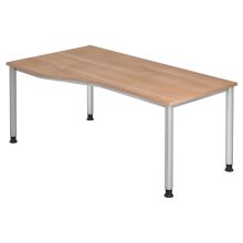 HILO 18 S | Bureau - 180 x 100 Walnoot Tafelhoogte I In hoogte verstelbaar