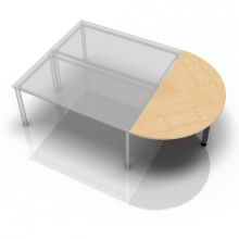 RA160 G - Connectie en montageplaten I Aanschuiftafel 160x80 Esdoorn