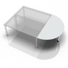 LA160 W - Connectie en montageplaten I Aanschuiftafel 160x80 Grijs