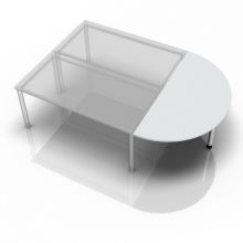 QA160 - Connectie en montageplaten I Aanschuiftafel 160x80 Grijs