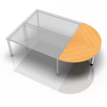 LA160 W - Connectie en montageplaten I Aanschuiftafel 160x80 Beuken