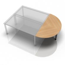 LA160 G - Connectie en montageplaten I Aanschuiftafel 160x80 Eiken