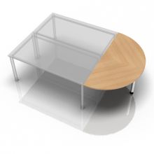 LA160 W - Connectie en montageplaten I Aanschuiftafel 160x80 Eiken