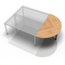 LA160 G - Connectie en montageplaten I Aanschuiftafel 160x80 Walnoot