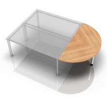 LA160 W - Connectie en montageplaten I Aanschuiftafel 160x80 Walnoot