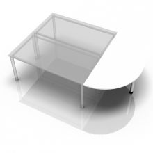 QA160 - Connectie en montageplaten I Aanschuiftafel 160x80 Wit