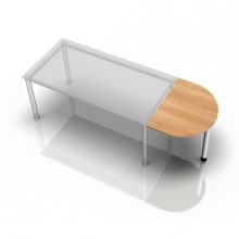 XBA60 W - Aanschuiftafel 60x80 Walnoot