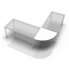 HE91 - Hoek rond 80 x 80 Wit