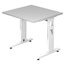 MEGA 8 W | Bureau - 80 x 80 Tafelhoogte I In hoogte verstelbaar Grijs/Wit