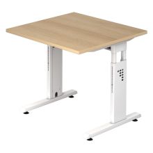 MEGA 8 W | Bureau - 80 x 80 Tafelhoogte I In hoogte verstelbaar Eiken/Wit