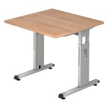 MEGA 8 S | Bureau - 80 x 80 Walnoot/Zilver Tafelhoogte I In hoogte verstelbaar