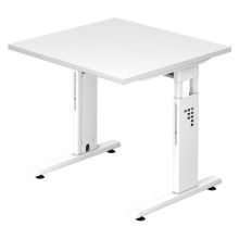 MEGA 8 W | Bureau - 80 x 80 Tafelhoogte I In hoogte verstelbaar Wit/Wit