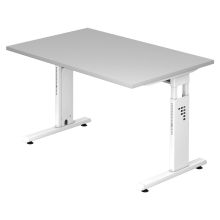 MEGA 12 W | Bureau - 120x80 Tafelhoogte I In hoogte verstelbaar Grijs/Wit