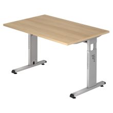 MEGA 12 S | Bureau - 120x80 Eiken/Zilver Tafelhoogte I In hoogte verstelbaar