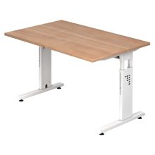 MEGA 12 W | Bureau - 120x80 Tafelhoogte I In hoogte verstelbaar Walnoot/Wit