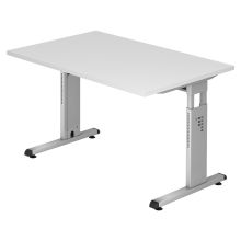 MEGA 12 S | Bureau - 120x80 Tafelhoogte I In hoogte verstelbaar Wit/Zilver