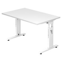 MEGA 12 W | Bureau - 120x80 Tafelhoogte I In hoogte verstelbaar Wit/Wit