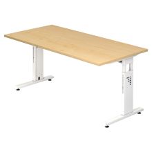 MEGA 16 W | Bureau - 160 x 80 Tafelhoogte I In hoogte verstelbaar Esdoorn/Wit