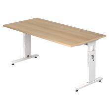 MEGA 16 W | Bureau - 160 x 80 Tafelhoogte I In hoogte verstelbaar Eiken/Wit