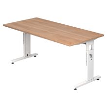 MEGA 16 W | Bureau - 160 x 80 Tafelhoogte I In hoogte verstelbaar Walnoot/Wit