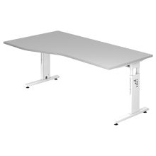 MEGA 18 W | Bureau - 180 x 100 Tafelhoogte I In hoogte verstelbaar Grijs/Wit