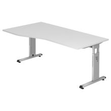 MEGA 18 S | Bureau - 180 x 100 Tafelhoogte I In hoogte verstelbaar Wit/Zilver