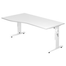 MEGA 18 W | Bureau - 180 x 100 Tafelhoogte I In hoogte verstelbaar Wit/Wit