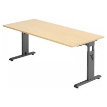 MEGA 19 G | Bureau - 180 x 80 Tafelhoogte I In hoogte verstelbaar Esdoorn/Grafiet