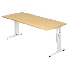 MEGA 19 W - 180 x 80 Tafelhoogte I In hoogte verstelbaar Esdoorn/Wit