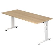 MEGA 19 W - 180 x 80 Tafelhoogte I In hoogte verstelbaar Eiken/Wit