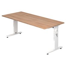 MEGA 19 W - 180 x 80 Tafelhoogte I In hoogte verstelbaar Walnoot/Wit