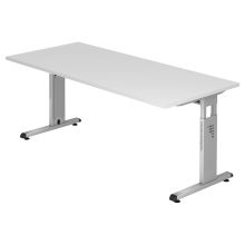 MEGA 19 S | Bureau - 180 x 80 Tafelhoogte I In hoogte verstelbaar Wit/Zilver