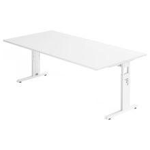 MEGA 2E W | Bureau - 200 x 100 Tafelhoogte I In hoogte verstelbaar Wit/Wit