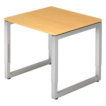 REGO 8 S | Bureau - 80 x 80 Beuken/Zilver Tafelhoogte I In hoogte verstelbaar