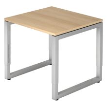 REGO 8 S | Bureau - 80 x 80 Eiken/Zilver Tafelhoogte I In hoogte verstelbaar