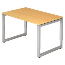 REGO 12 S | Bureau - 120x80 Beuken/Zilver Tafelhoogte I In hoogte verstelbaar