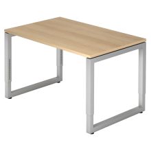 REGO 12 S | Bureau - 120x80 Eiken/Zilver Tafelhoogte I In hoogte verstelbaar