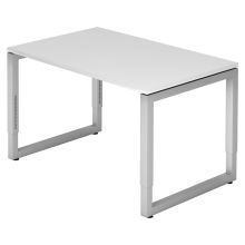 REGO 12 S | Bureau - 120x80 Tafelhoogte I In hoogte verstelbaar Wit/Zilver