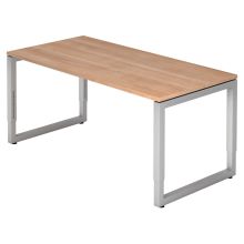 REGO 16 S | Bureau - 160 x 80 Walnoot/Zilver Tafelhoogte I In hoogte verstelbaar