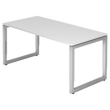 REGO 16 S | Bureau - 160 x 80 Tafelhoogte I In hoogte verstelbaar Wit/Zilver