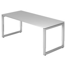 REGO 19 S | Bureau - 180 x 80 Grijs/Zilver Tafelhoogte I In hoogte verstelbaar