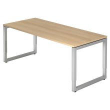 REGO 19 S | Bureau - 180 x 80 Eiken/Zilver Tafelhoogte I In hoogte verstelbaar