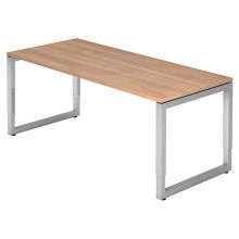 REGO 19 S | Bureau - 180 x 80 Walnoot/Zilver Tafelhoogte I In hoogte verstelbaar