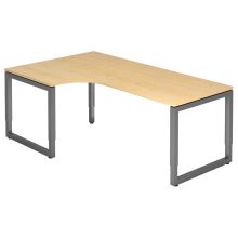 REGO 82 G | Bureau - 200 x 120 Tafelhoogte I In hoogte verstelbaar Esdoorn/Grafiet